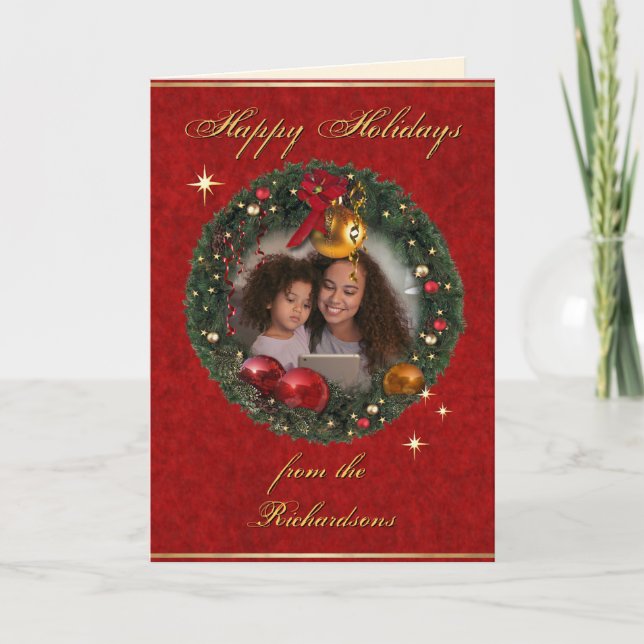 Carte de Noël avec votre photo et message (Devant)
