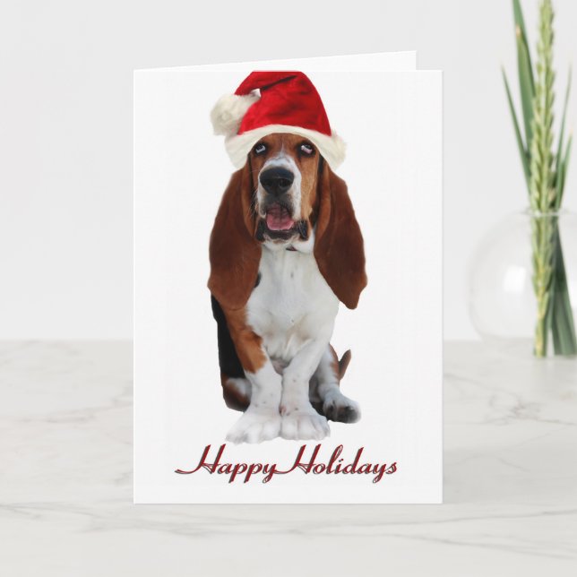 Carte de Noël Basset Hound (Devant)