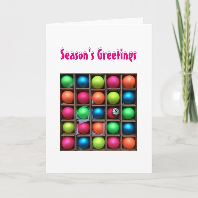 Carte de Noël Baubles (Devant)
