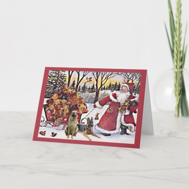 Carte de Noël berger allemand Père Noël Bears1 (Devant)