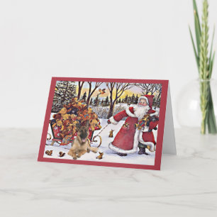 Carte de Noël berger allemand Père Noël Bears4