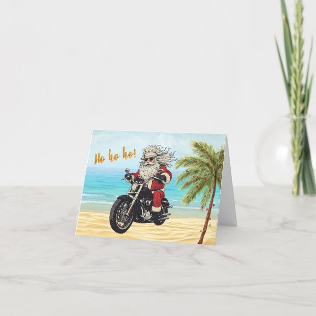 Carte de Noël Biker Père Noël (Devant)