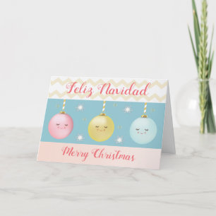Carte de Noël bilingue en espagnol Feliz Navidad