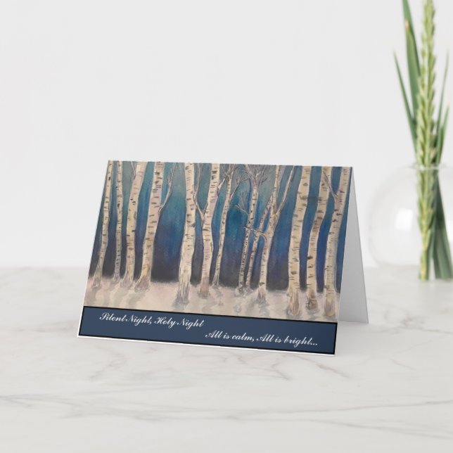 Carte de Noël Birch Trees (Devant)