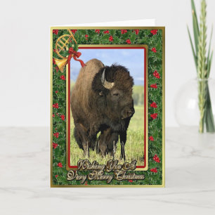 Carte de Noël Bison North American Animal Blank
