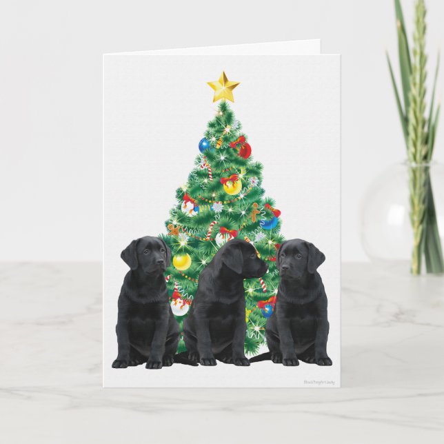 Carte de Noël Black Labrador (Devant)