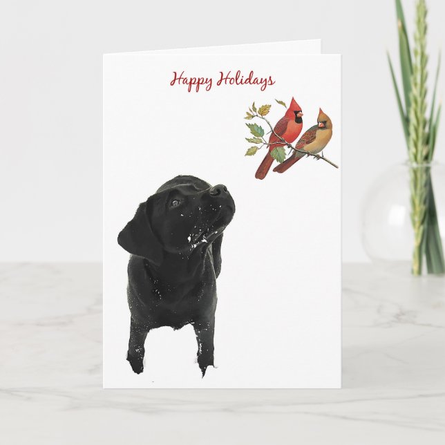 Carte de Noël Black Labrador (Devant)