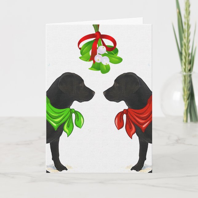 Carte de Noël Black Labrador (Devant)