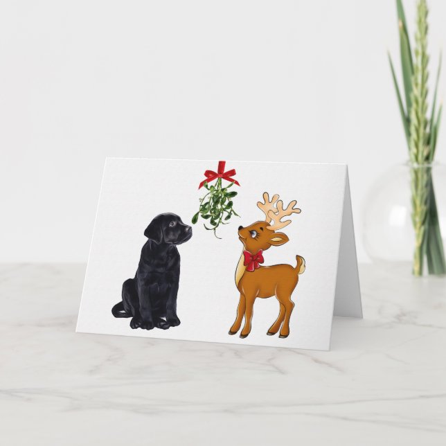 Carte de Noël Black Labrador (Devant)