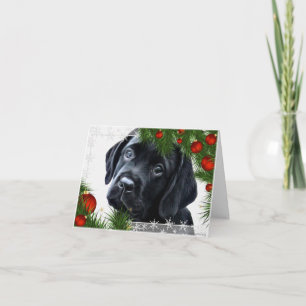 Carte de Noël Black Labrador