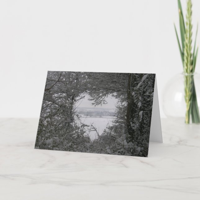 Carte de Noël Black White Photo Scène de neige Coe (Devant)