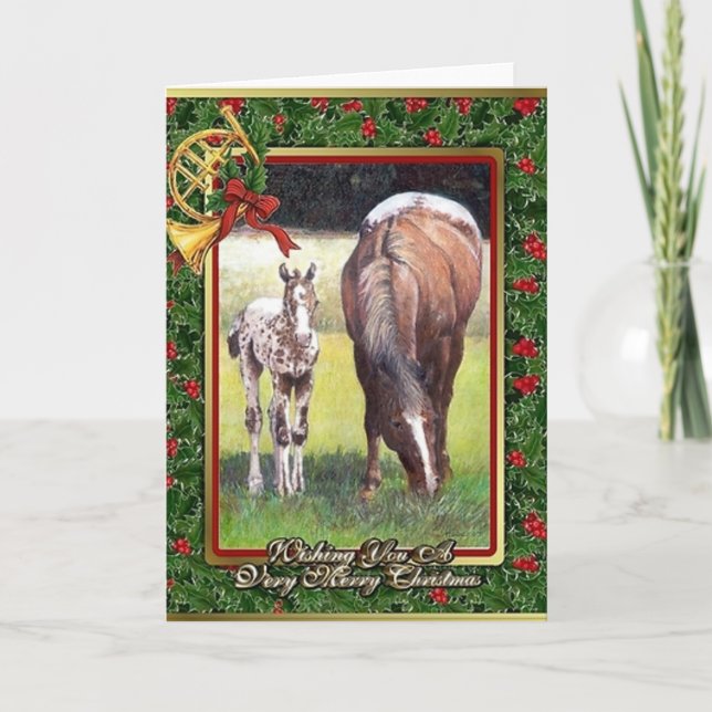 Carte de Noël blanche Appaloosa Horse (Devant)