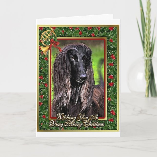 Carte de Noël blanche de chien de chien de chien d (Devant)