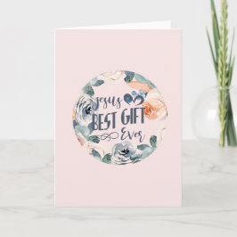 Carte de Noël blanche de Jésus Meilleur cadeau