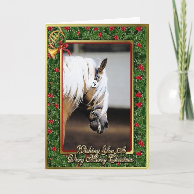 Carte de Noël blanche Haflinger Horse (Devant)