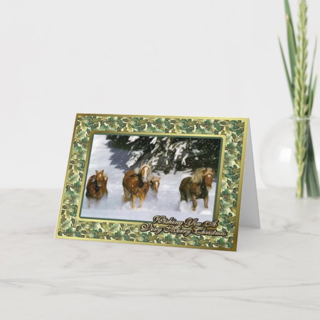 Carte de Noël blanche Haflinger Horse (Devant)