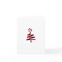 Carte de Noël blanche Little Red Tree