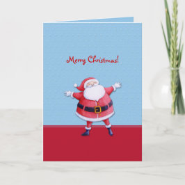 Carte de Noël bleue au Père Noël