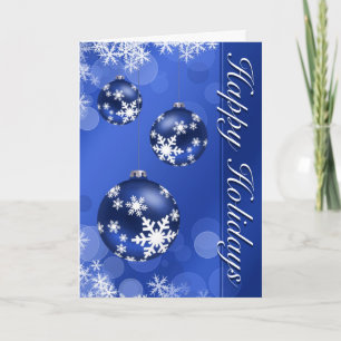Carte de Noël bleue d'ampoule de neige et