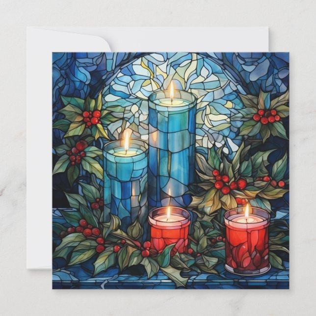 Carte de Noël bleue en verre (Devant)