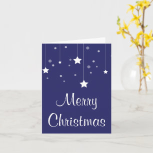 Carte de Noël bleue et blanche simple et élégante