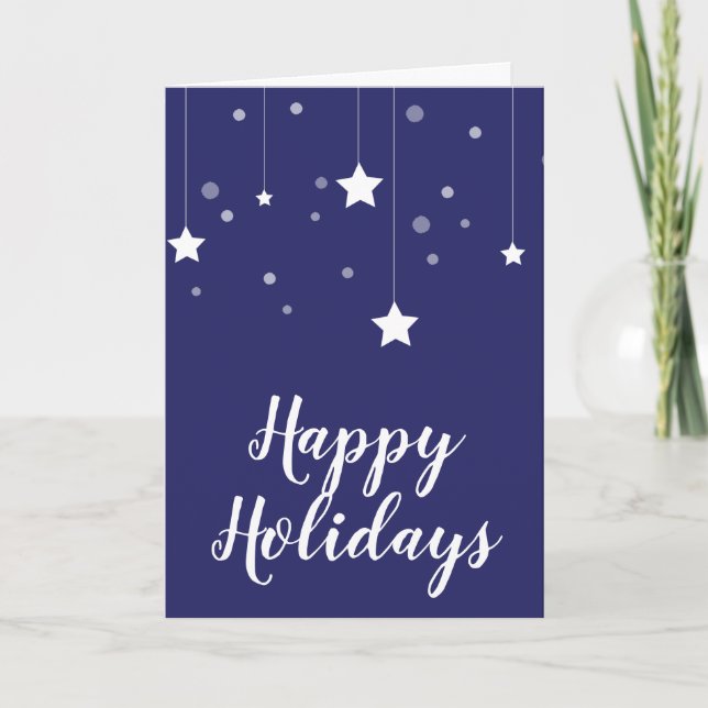 Carte de Noël bleue et blanche simple et élégante (Devant)