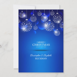 Carte de Noël bleue royale