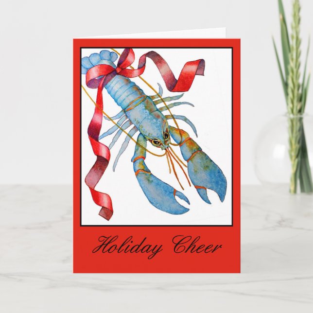 Carte de Noël Blue Lobster (Devant)