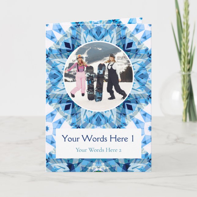 Carte de Noël Blue Star personnalisée (Devant)