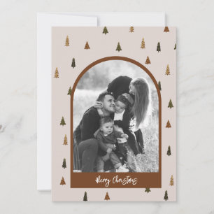 Carte de Noël Bohème Rétro avec Arche d'Arbre de N