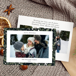Carte de Noël botanique à la baie blanche 3 photos