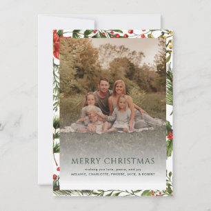 Carte de Noël Botanique pour Photo de Vacances