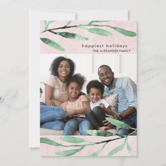 Carte de Noël Botanique simple et moderne (Devant)