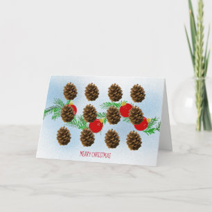 Carte de Noël Boughs et Pinecones