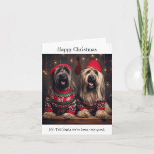 Carte de Noël Briard Dogs