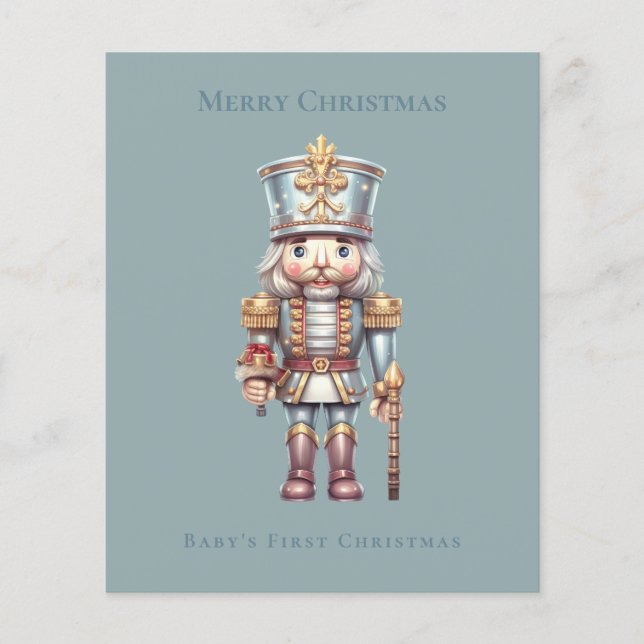 Carte de Noël Budget Cute Nutcracker Baby's First  (Devant)