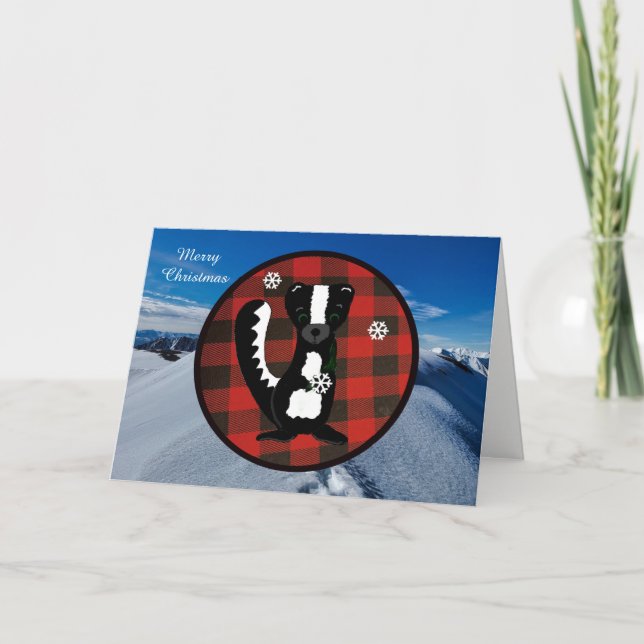 Carte de Noël Buffalo Plaid Woodland (Devant)