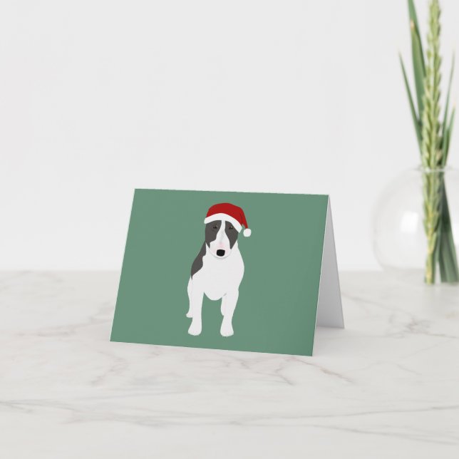 Carte de Noël Bull Terrier (Devant)