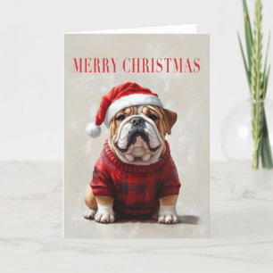 Carte de Noël Bulldog