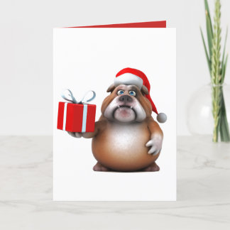carte de Noël bulldog