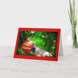 Carte de Noël Bulldog française Joyeux jours férié