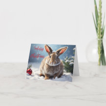 Carte de Noël Bunny mignonne