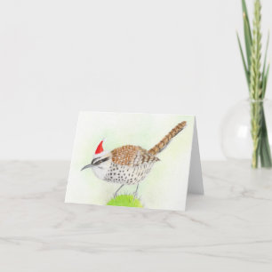 Carte de Noël Cactus Wren Bird