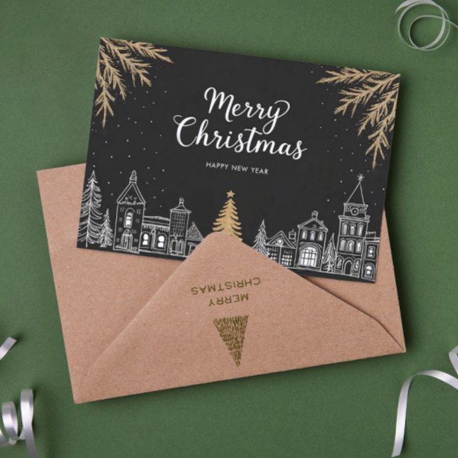 Carte de Noël Calligraphie Script Fête (Créateur téléchargé)