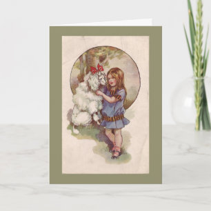 Carte de Noël caniche Vintage