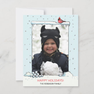 Carte de Noël Cardinal Rouge, Carte de fêtes Cardi