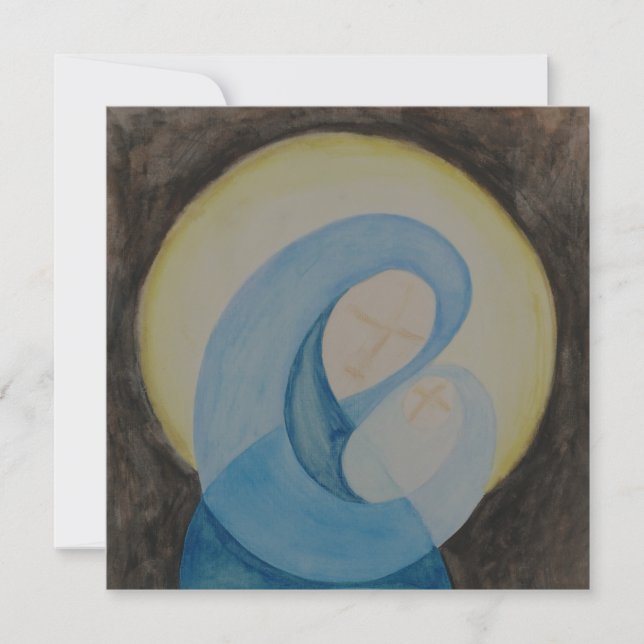 Carte de Noël carré écologique Mary and Child (Devant)