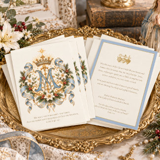 Carte de Noël catholique de la Bienheureuse Vierge
