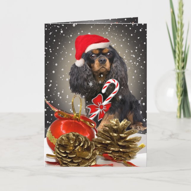 Carte de Noël Cavalier King Charles (Devant)