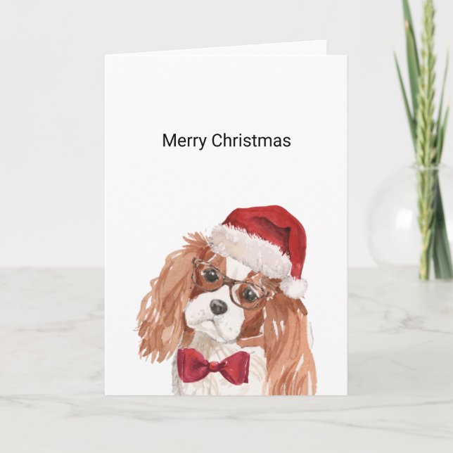 Carte de Noël Cavalier King Charles Spaniel (Devant)